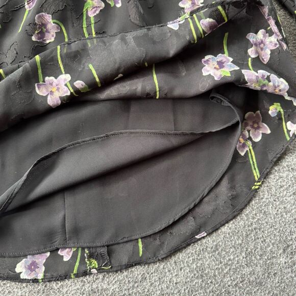 Lauren Ralph Lauren Ozarra Georgette Floral Print Mock Neck Top Womens Sz 4P - Picture 10 of 14